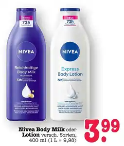 Scheck-in-Center Nivea Body Milk oder Lotion Angebot