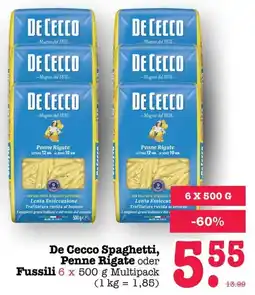 Scheck-in-Center De Cecco Spaghetti, Penne Rigate oder Fussili Angebot