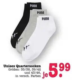 Scheck-in-Center PUMA Unisex Quartersocken Angebot