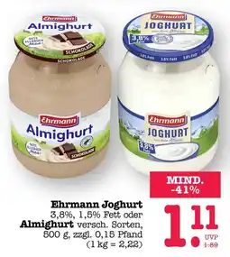 Scheck-in-Center Ehrmann Joghurt Angebot