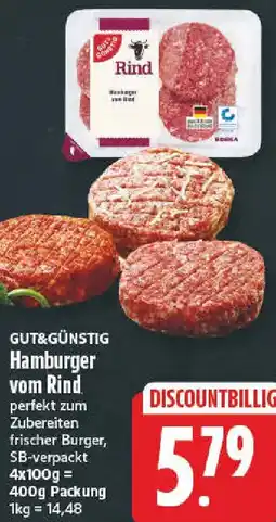 nah & gut GUT&GÜNSTIG Hamburger vom Rind Angebot