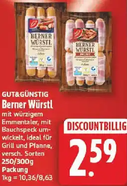 nah & gut GUT&GÜNSTIG Berner Würstl Angebot