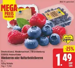 nah & gut EDEKA Heimatliebe Himbeeren oder Kulturheidelbeeren Angebot