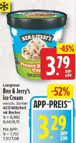 nah & gut Langnese Ben & Jerry's Ice Cream Angebot