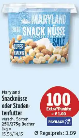 nah & gut Maryland Snacknüsse oder Studentenfutter Angebot