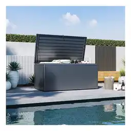 Netto Marken-Discount Weide Noble Gartenbox 1400 L Aufbewahrungsbox aus Stahl Anthrazit Angebot