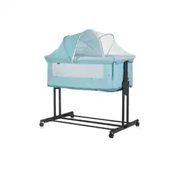 Netto Marken-Discount Chipolino Beistellbett 2 in 1 Zen Laufstall Moskitonetz Matratze Räder Bremse türkis Angebot