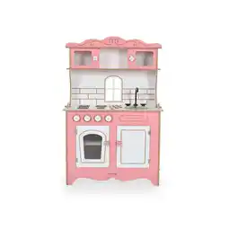 Netto Marken-Discount Moni Kinder-Holzküche Rosey CG39, Herd, Backofen, Spülbecken, Küchenutensilien rosa Angebot