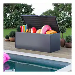 Netto Marken-Discount Weide Noble Gartenbox 1015 L Aufbewahrungsbox aus Stahl Anthrazit Angebot