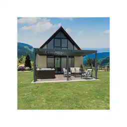 Netto Marken-Discount Weide Deluxe Wand-Pergola Voll-Aluminium 3,6x5,3m mit Lamellendach anthrazit Angebot