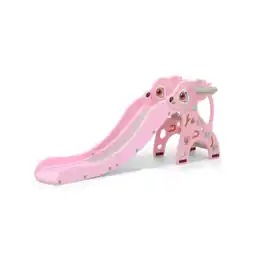 Netto Marken-Discount Moni Kinderrutsche Tiana WM19021 Länge 160 cm Basketballkorb rutschfeste Stufen pink Angebot