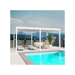 Netto Marken-Discount Weide Deluxe Pergola Voll-Aluminium 3,6x5,3m mit Lamellendach freistehend weiß Angebot