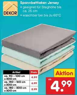 Netto Marken-Discount Dekor Spannbettlaken Jersey Angebot