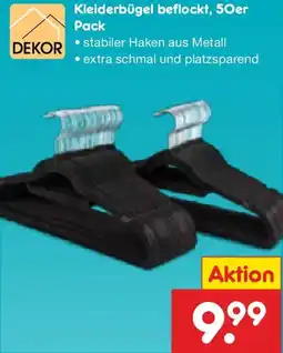 Netto Marken-Discount Dekor Kleiderbügel beflockt, 50er Pack Angebot