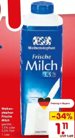 Netto Marken-Discount Weihenstephan Frische Milch Angebot