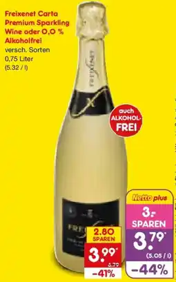 Netto Marken-Discount Freixenet Carta Premium Sparkling Wine oder 0,0% Alkoholfrei Angebot