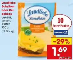 Netto Marken-Discount Landliebe Scheiben oder Reibekäse Angebot
