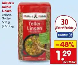 Netto Marken-Discount Müller's Mühle Linsen Angebot