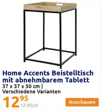 Action Home Accents Beistelltisch mit abnehmbarem Tablett Angebot