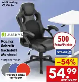 Netto Marken-Discount Juskys Racing Schreibtischstuhl Montreal Angebot