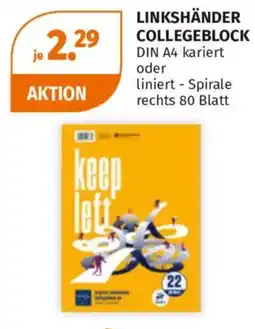 Müller LINKSHÄNDER COLLEGEBLOCK Angebot