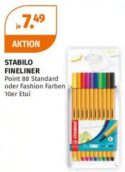 Müller STABILO FINELINER Point 88 Standard oder Fashion Farben Angebot