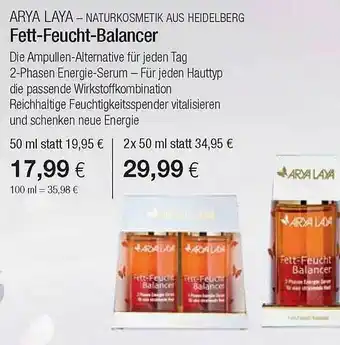 Vitalia Arya Laya - Naturkosmetik Aus Heidelberg Fett-feucht-balance Angebot