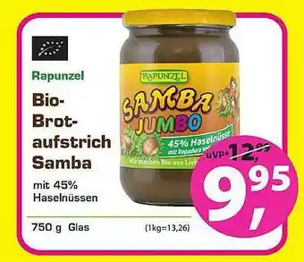 Erdi Biomarkt Rapunzel Bio-brotaufstrich Samba Angebot