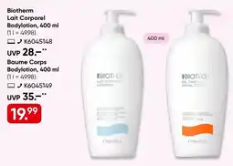Galeria Biotherm Lait Corporel Bodylotion Angebot