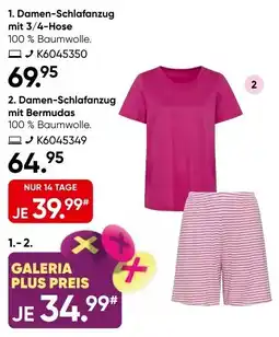 Galeria Damen-Schlafanzug mit 3/4-Hose Angebot