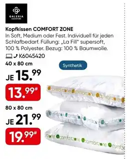 Galeria GALERIA Kopfkissen COMFORT ZONE Angebot