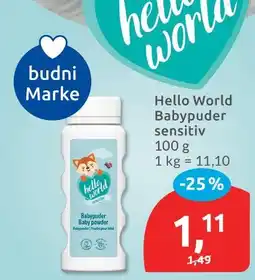 Budni Budni marke hello world babypuder sensitiv Angebot