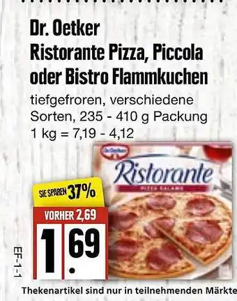 Edeka Frischemarkt Dr Oetker Ristorante Pizza, Piccola Oder Bistro Flammkuchen Angebot