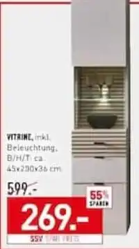 Möbel Wallach VITRINE, inkl. Beleuchtung Angebot