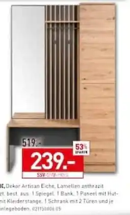 Möbel Wallach DECOR Artisan Eiche, Lamellen anthrazit Angebot