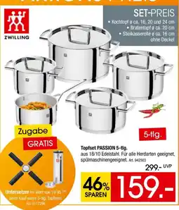 Zurbrüggen Topfset PASSION 5-tlg. aus 18/10 Edelstahl Angebot
