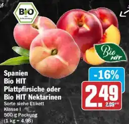 AEZ Bio HIT Plattpfirsiche oder Bio HIT Nektarinen Angebot