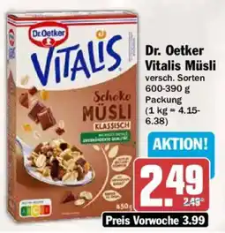 AEZ Dr. Oetker Vitalis Müsli Schoko Müsli Klassisch Angebot