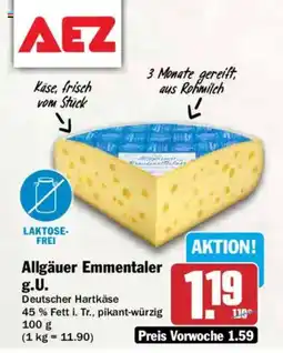AEZ Allgäuer Emmentaler g.U. Angebot