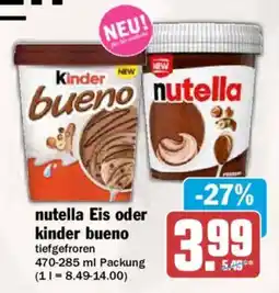 AEZ nutella Eis oder kinder bueno Angebot