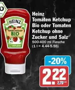 AEZ Heinz Tomaten Ketchup Bio oder Tomaten Ketchup ohne Zucker und Salz Angebot