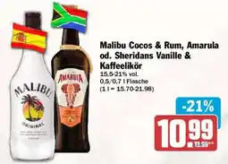 AEZ Malibu Cocos & Rum, Amarula od. Sheridans Vanille & Kaffee Angebot