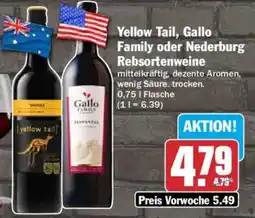 AEZ Yellow Tail, Gallo Family oder Nederburg Rebsortenweine Angebot