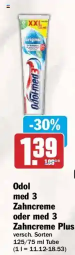 AEZ Odol med 3 Zahncreme oder med 3 Zahncreme Plus Angebot