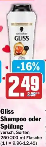 AEZ Gliss Shampoo oder Spülung Angebot