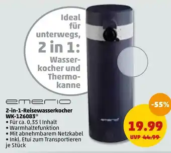 PENNY Emerio 2-in-1-reisewasserkocher wk-126083 Angebot