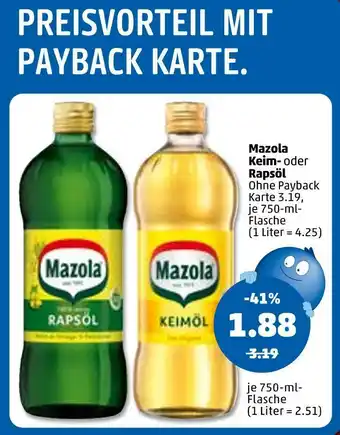 PENNY Mazola keim- oder rapsöl Angebot