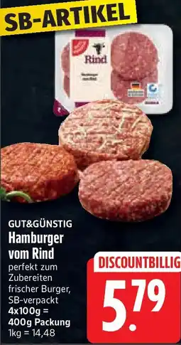 nah & gut GUT&GÜNSTIG Hamburger vom Rind Angebot
