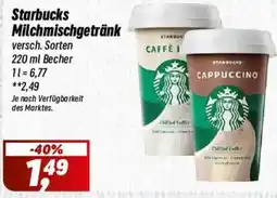 Simmel Starbucks Milchmischgetränk Angebot