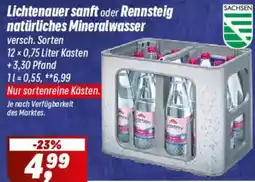 Simmel Lichtenauer sanft oder Rennsteig natürliches Mineralwasser Angebot
